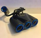 0799817492053 Way Cigarette Lighter Socket Splitter Three Usb Charger
