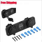 142162006247zj0 Dual Car Cigarette Lighter Socket Usb Adapter Charger Digital Voltmeter