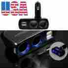 2-st-c218-bl-nj-a 2 Usb Port Way Car Cigarette Lighter Power Socket Splitter Charger Adapter