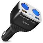 43217155158 Chgeek Cigarette Lighter Splitter With Quick Charger Car 712265434888
