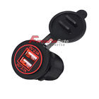 530702 Foreverunauto Red Cigarette Lighter Socket Splitter Dual Usb Charger Power