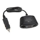 Adapter Car Splitter 4-way Cigarette 150w Plug Lighter Socket Usb
