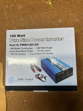 Pwr18012s Aims Power 180 Watt Pure Sine Inverter - Low Use