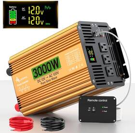 Rt-psw-3000w Aleopix Used Pure Sine Wave Power Inverter Dc12 Ac 120v Peak 6000w By With Remote