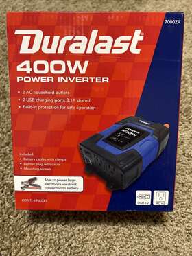 70002a Duralast 400w Power Inverter 2 Ac Outlets And 3.1a Usb Ports New