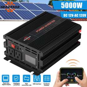 Gea-5000w Gearzaar 5000w Car Power Inverter 12v Dc To 110v 120v Ac Wireless Lcd Rv Solar Converter