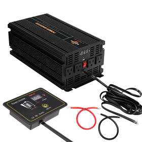Znb2kw-12-1200i8x Gearzaar 2000w Power Inverter 12v Dc To 110v 120v Ac Converter Lcd&remote With 4 Outlet