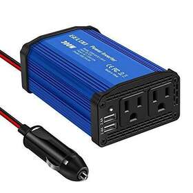 300w Geloowork 194724372120 Power Inverter Dc 12v To 110v Ac Car Charger Converter With 4.8a Dual Usb P