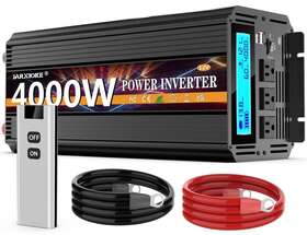 Jarxioke 014000 Black 4000 Watt 12v Wireless Remote Control Power Inverter With Type-c
