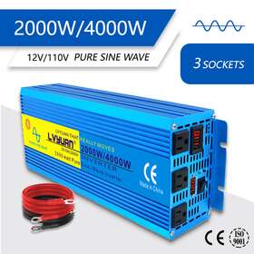 Cz-2000w Lvyuan 2000w 4000 Watt Pure Sine Wave Power Inverter Dc 12v To Ac 120v Led Converter