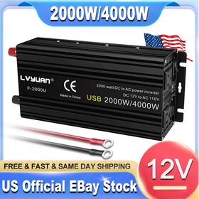 F-2000u Lvyuan 2000w 4000w Power Inverter 12v To 110v Converter With 2usb 2ac Led Display