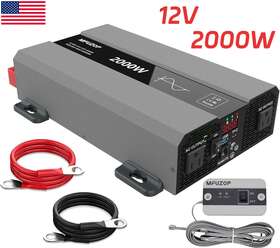 Sak-12v-2000w Mfuzop Power Inverter 2000w 4000w 12v Dc To 110v 120v Ac Lcd Cable Car Boat Rv
