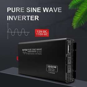 Ylrx-3000w-12v-us Mfuzop1 Pure Sine Wave Power Inverter Car 3000w 12v Dc To 110v Ac Lcd