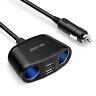 Mrs152-bk Bestek Cigarette Lighter Power Adapter Dc Outlet Splitter Dual Usb