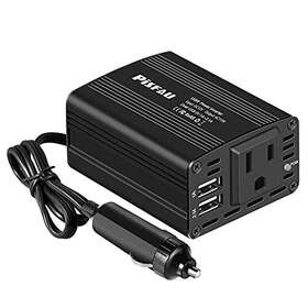 Pisfau 730951029491 150w Power Inverter 12v Dc To 110v Ac Car Plug Adapter Outlet Converter W