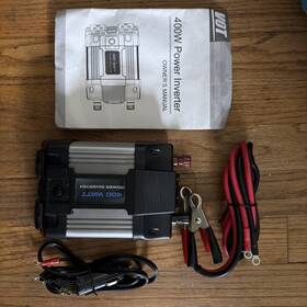 Power Inverter 200watt 101159715 Vot 400w Dual Ac Outlets Usb Port Black/silver Tested