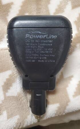 0900-58 Powerline Dc To Ac Inverter 140w Continuous / 200w Peak Mobile Outlet