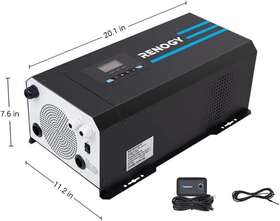 Pcl1-20111s Renogy 2000w Pure Sine Wave Inverter Battery Charger 12v Dc 110vac With Lcd Disply