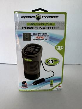Rpf12v17 Road Proof 130 Watt Inverter Converts 12 Volts To 2x 110v Ac Outlet Fits In Cup
