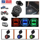 Rtlk-61640 Dual Charger Socket Adapter Power Outlet For Car Motorcycle