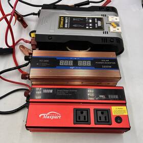 Pi800ps Stanley Lot Of 3 Used Power Inverters 800w 1000w 1600w Maxpart Tci Dc To Ac