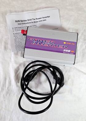 Sun Sun-250g Powercon Dc To Ac Grid Tie Power Inverter 12v 110 Vac 250w