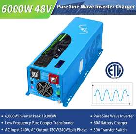 Lfp6k48v-240vspl Sungoldpower 6000w 48vdc Pure Sine Wave Inverter Charger