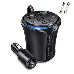 Superone 034948418283 150w Car Power Inverter 12v To 110v Dual Usb Charger