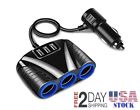 Upd517u E01 Way Cigarette Lighter Socket Splitter Three Usb Charger 792950242684