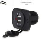 Ur-2sq Llc Red Led Dc Waterproof Dual Car Usb Charger Socket