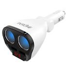0011cs001 Us Peroine Sockets Cigarette Lighter Splitter Dual Usb Car Charger