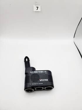 Vector Vec038 Black 3 Way Auto Car Cigarette Lighter Socket Splitter Dc 12v Charger Adapter