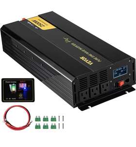 Czxnbqdmkwkddf3br Vevor 2500w 5000 Watt Power Inverter Pure Sine Wave 12v Dc To 120v Ac Lcd Rv