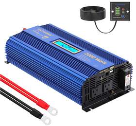 2000w Voltworks 791300752019 Pure Sine Wave Car Power Inverter Dc 12v To 120v Ac With Remote Control