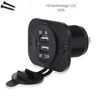 U-2sq W32 Llc Dc Waterproof Dual Car Usb Charger Socket Panel Mounting