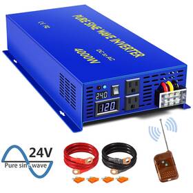 Xyz400024bk Wzrelb 4000w 24v Dc Pure Sine Wave Inverter Xyz Solar To 120v Ac Remote Control 90% New
