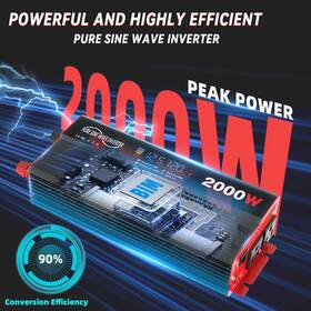 Xdzwatt B0ccs96543 2000w Pure Sine Wave Power Inverter Transformers Dc 12v To Ac 120v With Usb Type