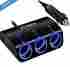 Yc-401 Avantek 3 Socket Cigarette Lighter Power Car Charger Splitter Adapter Dc 2 Usb Ports