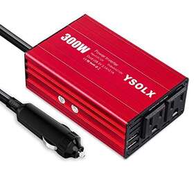 300w Ysolx 767720473711 Car Power Inverter Dc 12v To 110v Ac Converter 4.2a Dual Usb Ports 2