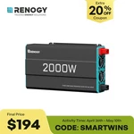 Renogy 2000W Pure Sine Wave Inverter 12V Dc To 120V Ac Converter Remote Control. Fixed Price $242.99.