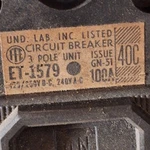 United Labs Circuit Breaker EHB3040 100 Amp 480 Volt Pole. Fixed Price $60.00.