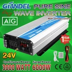 Pure Sine Power Inverter 3000W 24V 110V-120V Usa Transistor 4.5M-LONG Remote. Fixed Price $369.97.