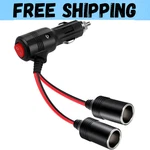 Universal Car Cigarette Lighter Adapter With Switch 2-SOCKET 12V/24V Splitter. Fixed Price $9.95.