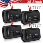 12-24V 4.8A Dual Usb Pd QC3.0 Car Boat Rv Charger Socket Led Power Outlet Lot. Fixed Price $58.99.