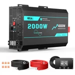 Hqst 2000W 12V Pure Sine Wave Inverter With 4000W Surge (5S Max) And Wired Remot. Fixed Price $169.99.