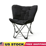 Black Micro Suede Fabric Butterfly Folding Chair Portable Seat Collapsible 2024. Fixed Price $42.78.