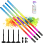 4-PACK 5000MAH Rgb Led Tube Dj Bar With Stand, For Events & Stage Lighting. Fixed Price $206.54.