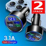 Car Charger Led Cigarette Lighter Socket 4PORT Usb Super Fast Charging +type-c. Fixed Price $11.39.