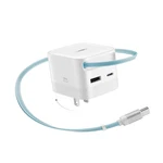 Cuktech CP6 65W Gan Usb Charger Built-in Retractable Cable 2.3FT 2-PORT. Fixed Price $77.84.