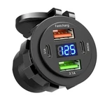 12V-24V Pd + QC3.0 Dual Usb Car Fast Charger Power Socket Outlet Led Voltmeter. Fixed Price $10.79.